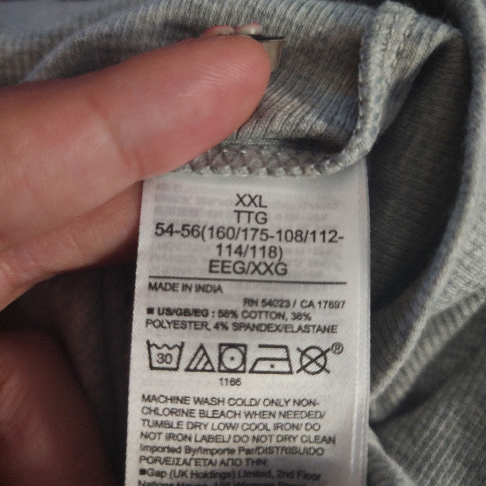 NWT GAP Grey Ribbed Shelf-Bra Tank Top Size XX-Large - Picture 4 of 4